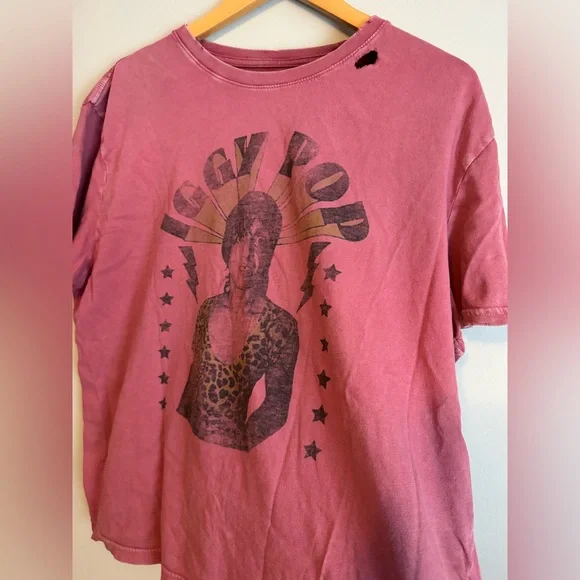 Men’s lucky brand Iggy Pop Graphic Tee xl distressed punk rock music - Picture 3 of 8